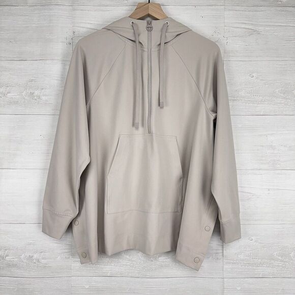 Athleta Glacier Handkerchief‎ Poncho Women XS Hooded Sweatshirt Grey Oversized - Picture 16 of 16